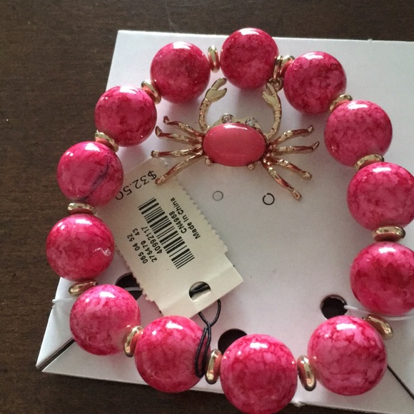 Talbots pink crab bracelet